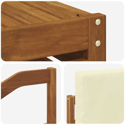 Комплект дивани за открито 8 pcs Натурален и Крема