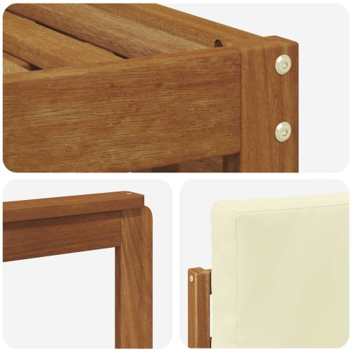 Комплекти дивани 9 pcs Натурален и Крема Солидно акациево дърво