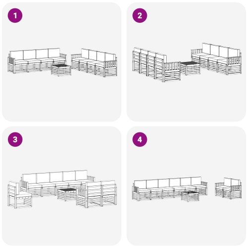 Комплекти дивани с възглавница 9 pcs Натурален и Антрацит