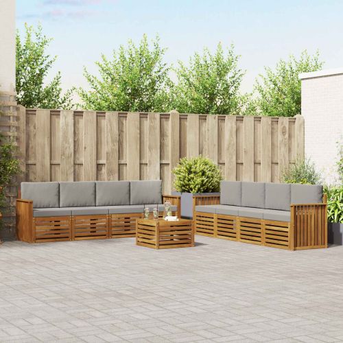 Комплекти дивани с възглавница 9 pcs Естествено и светло сиво