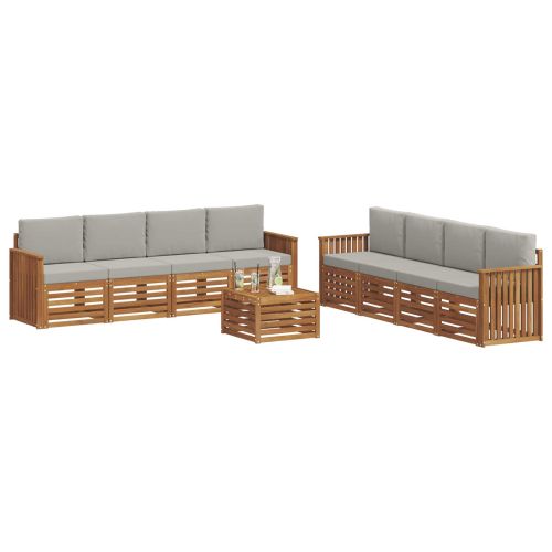 Комплекти дивани с възглавница 9 pcs Естествено и светло сиво