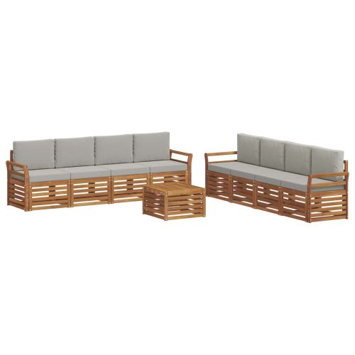 Комплекти дивани с възглавница 9 pcs Естествено и светло сиво