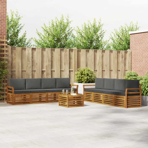 Комплекти дивани с възглавница 9 pcs Натурален и Антрацит