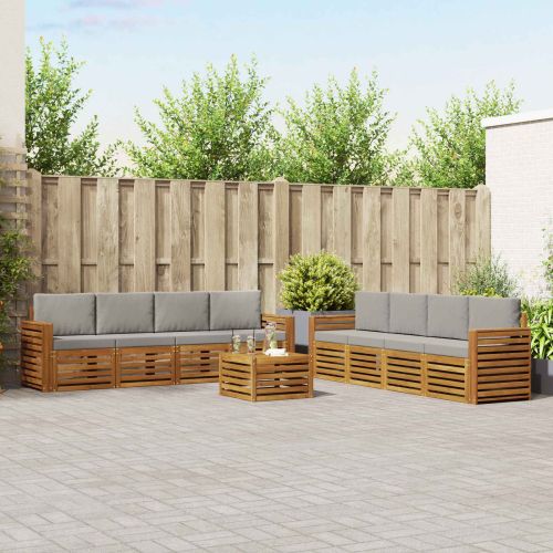 Комплекти дивани с възглавница 9 pcs Естествено и светло сиво