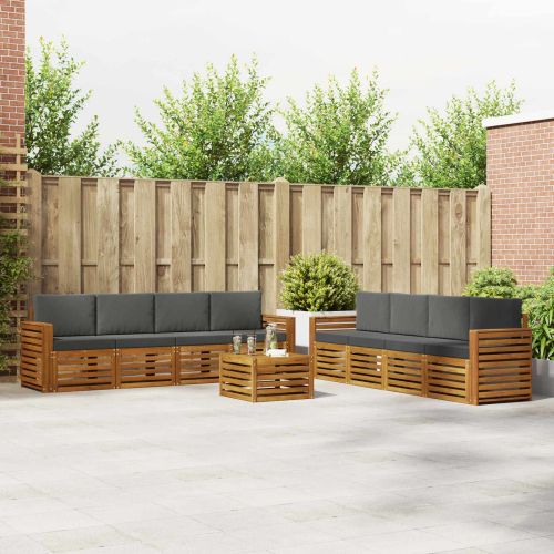 Комплекти дивани с възглавница 9 pcs Натурален и Антрацит