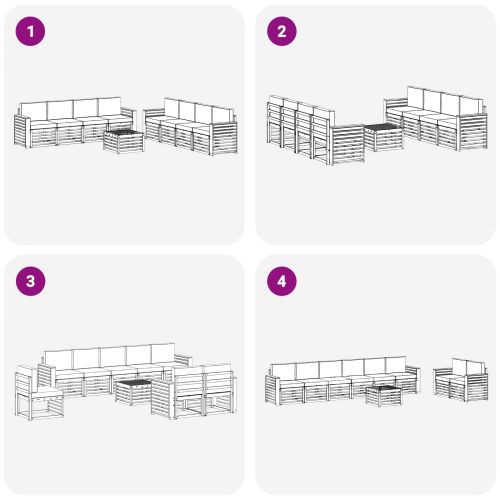 Комплекти дивани с възглавница 9 pcs Натурален и Антрацит