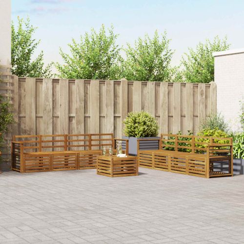 Комплекти дивани 9 pcs Естествен Солидно акациево дърво