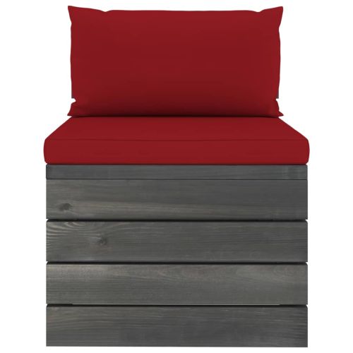 Градински мебели от палети 2 части с възглавници бор масив