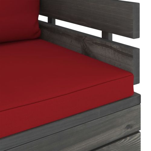 Градински фотьойл с възглавници, борова дървесина