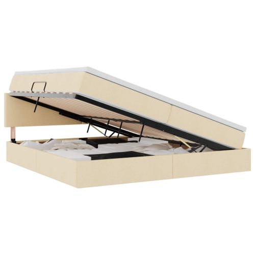 Легло с място за съхранение и матрак Кремав 200 x 200 cm