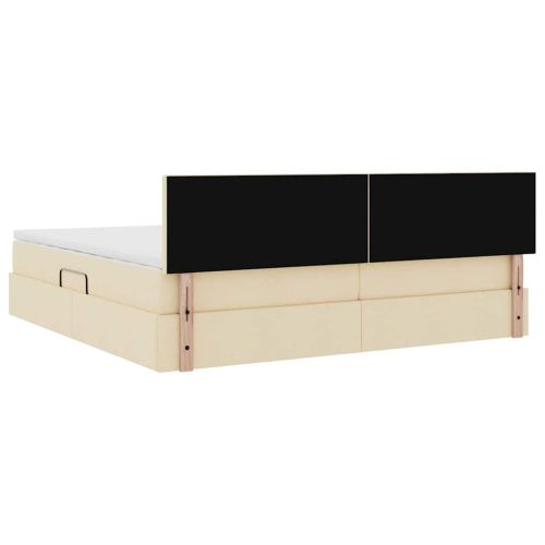 Легло с място за съхранение и матрак Кремав 200 x 200 cm