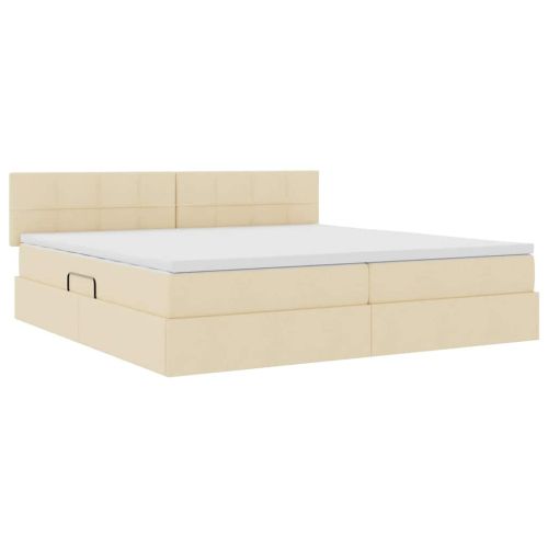 Легло с място за съхранение и матрак Кремав 200 x 200 cm