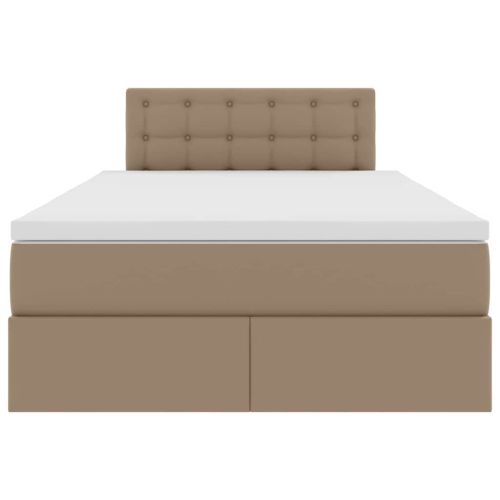 Легло с място за съхранение и LED с LED Капучино 120 x 190 cm
