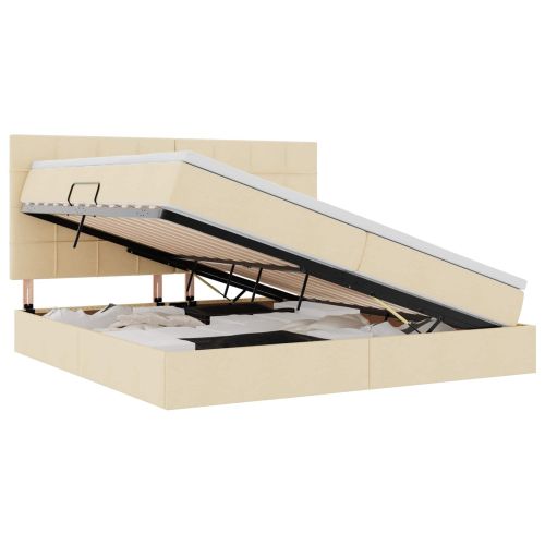 Легло с място за съхранение и матрак Кремав 200 x 200 cm
