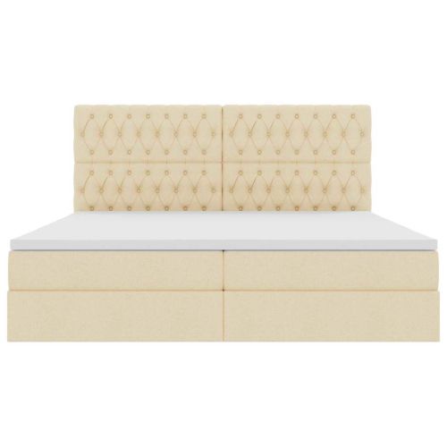 Легло с място за съхранение и матрак Кремав 200 x 200 cm