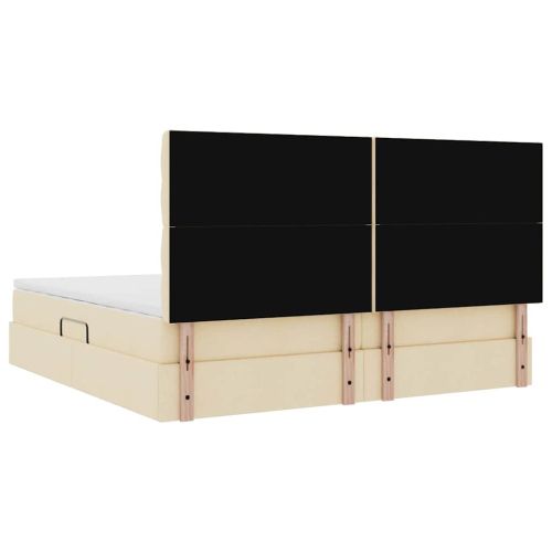 Легло с място за съхранение и матрак Кремав 200 x 200 cm