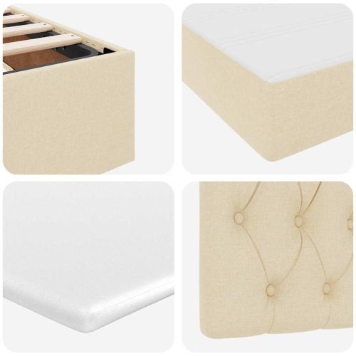 Легло с място за съхранение и матрак Кремав 200 x 200 cm