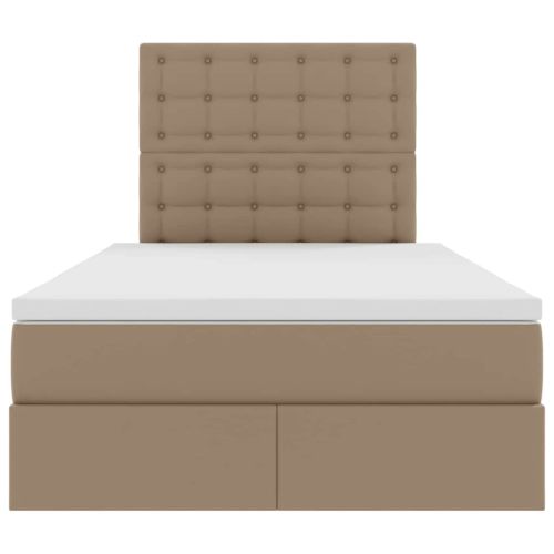 Легло с място за съхранение и LED с LED Капучино 120 x 190 cm