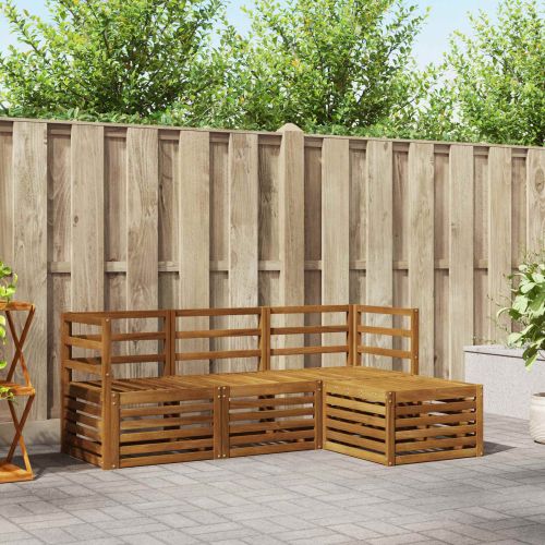 Комплекти дивани 4 pcs Естествен Солидно акациево дърво