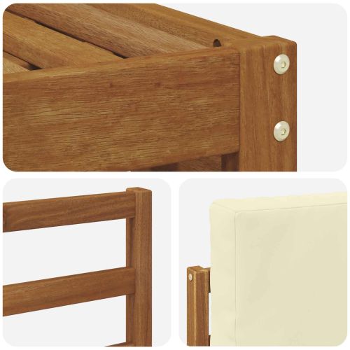 Комплект дивани за открито 4 pcs Натурален и Крема