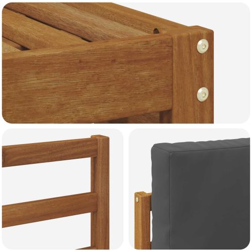 Комплект дивани за открито 4 pcs Натурален и Антрацит