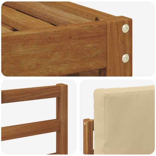 Комплект дивани за открито 4 pcs Натурален и Бежов