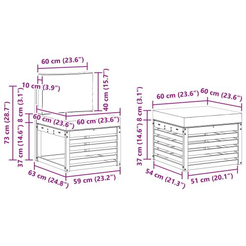 Комплект дивани за открито 4 pcs Натурален и Бежов