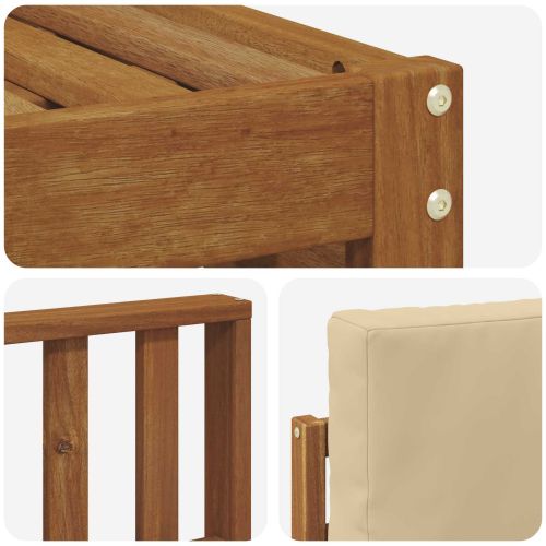 Комплект дивани за открито 4 pcs Натурален и Бежов