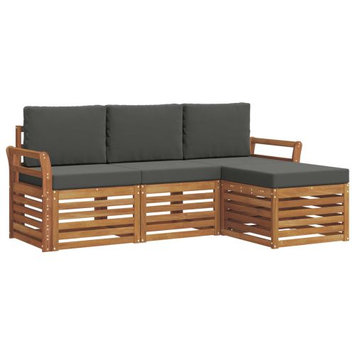 Комплекти дивани с възглавница 4 pcs Натурален и Антрацит