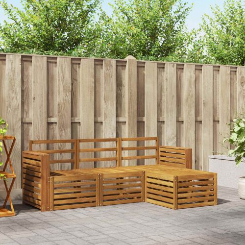 Комплекти дивани 4 pcs Естествен Солидно акациево дърво