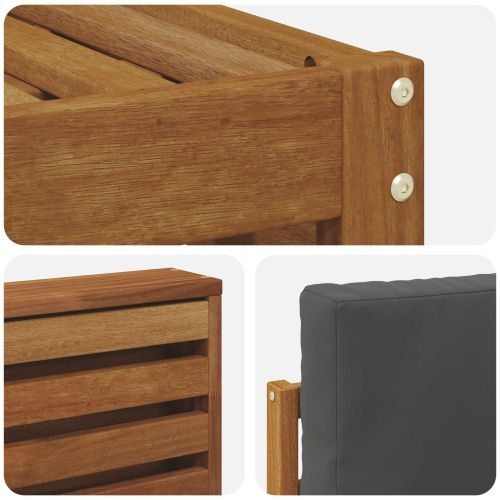 Комплект дивани за открито 4 pcs Натурален и Антрацит