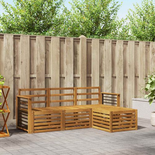 Комплекти дивани 4 pcs Естествен Солидно акациево дърво