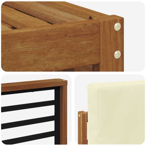 Комплект дивани за открито 4 pcs Натурален и Крема