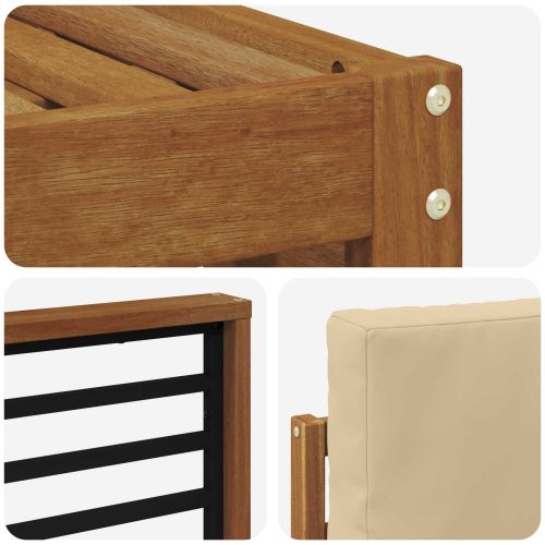 Комплект дивани за открито 4 pcs Натурален и Бежов