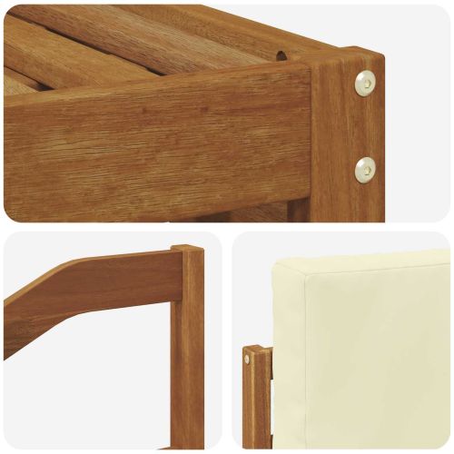 Комплект дивани за открито 4 pcs Натурален и Крема