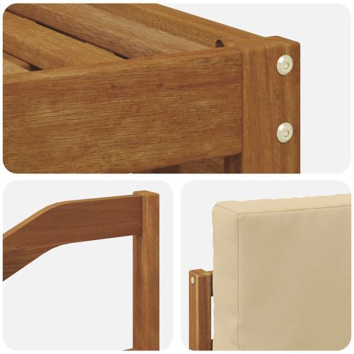 Комплект дивани за открито 4 pcs Натурален и Бежов