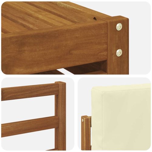 Комплект дивани за открито 6 pcs Натурален и Крема