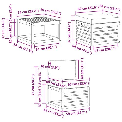 Комплект дивани за открито 6 pcs Натурален и Крема