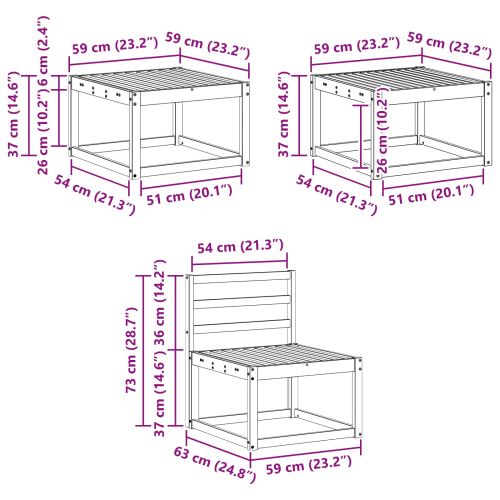 Комплект дивани за открито 6 pcs Естествен