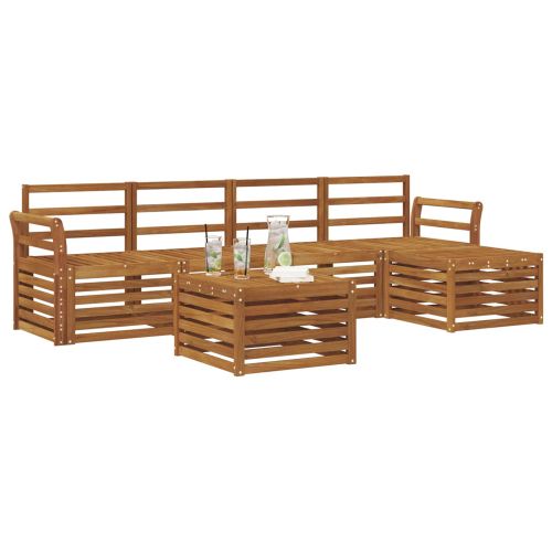 Комплект дивани за открито 6 pcs Естествен