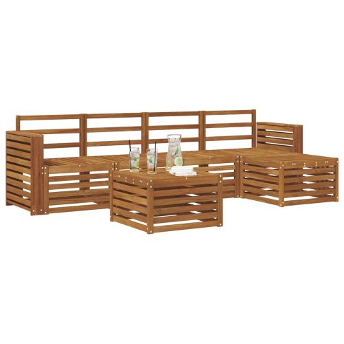 Комплект дивани за открито 6 pcs Естествен