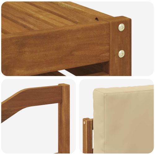 Комплект дивани за открито 6 pcs Натурален и Бежов