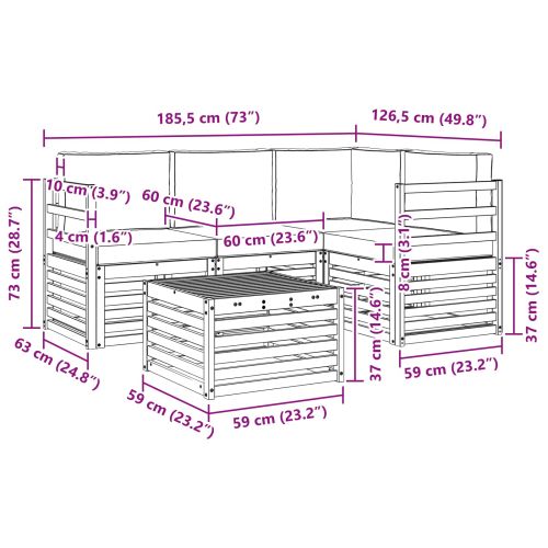 Комплекти мебели 5 pcs Натурален и Антрацит Инженерно дърво