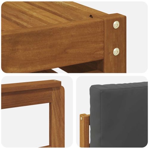 Комплект дивани за открито 5 pcs Натурален и Антрацит