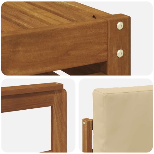 Комплект дивани за открито 5 pcs Натурален и Бежов