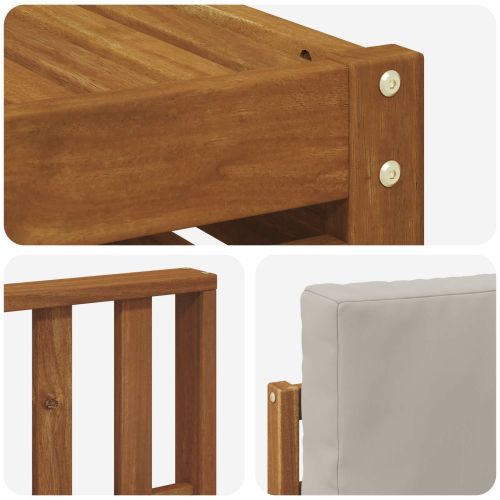 Комплект дивани за открито 5 pcs Естествено и светло сиво