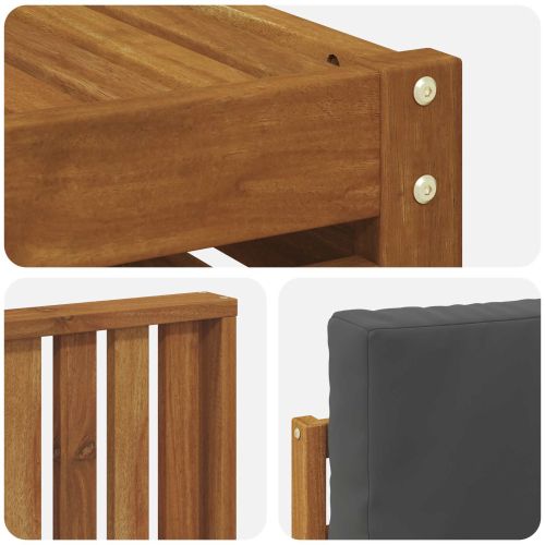 Комплект дивани за открито 5 pcs Натурален и Антрацит