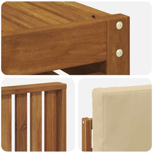 Комплект дивани за открито 5 pcs Натурален и Бежов