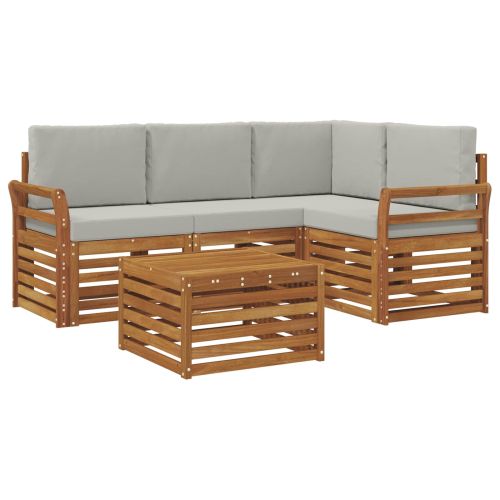 Комплекти мебели 5 pcs Естествено и светло сиво Инженерно дърво