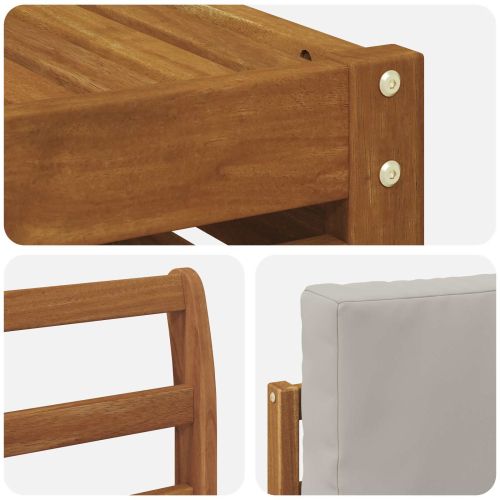 Комплект дивани за открито 5 pcs Естествено и светло сиво